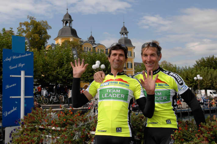   Meister über 50: Toni Schreiber (links) und Max Pritzl, die Grand-Masters-Sieger der TOUR Trans-Austria 2008 