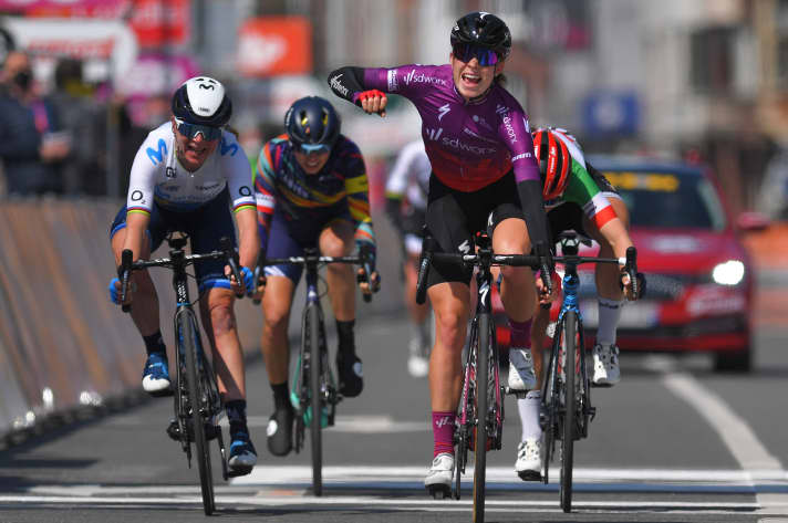 Demi Vollering from the Netherlands took her first victory in a Women's World Tour race in Liège.