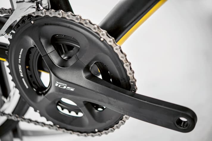   The bolt circle with four holes is also used for the new Shinano 105 crank.