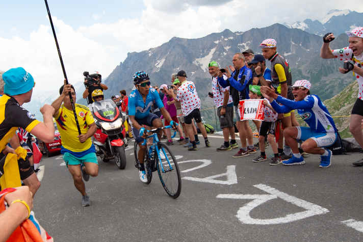 Nairo Quintana 2019 auf dem Weg zum Gipfel des Col du Galibier