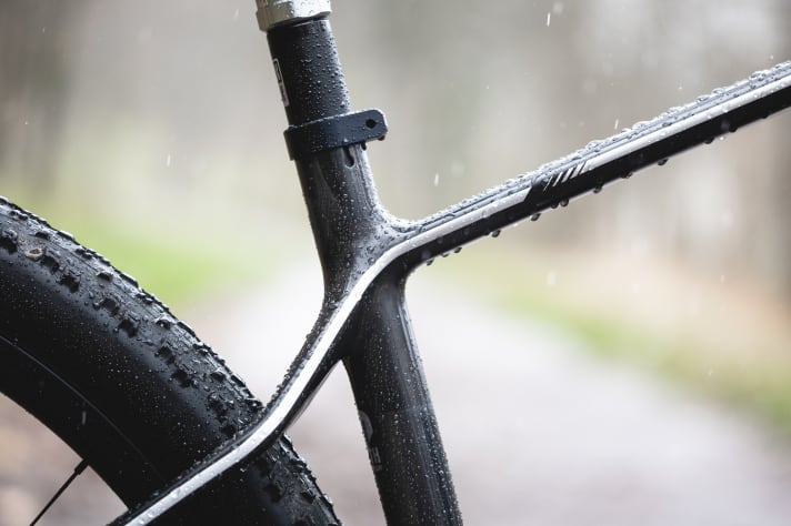 Das schlanke Design des Ghost Hardtails aus Carbon geht voll auf.