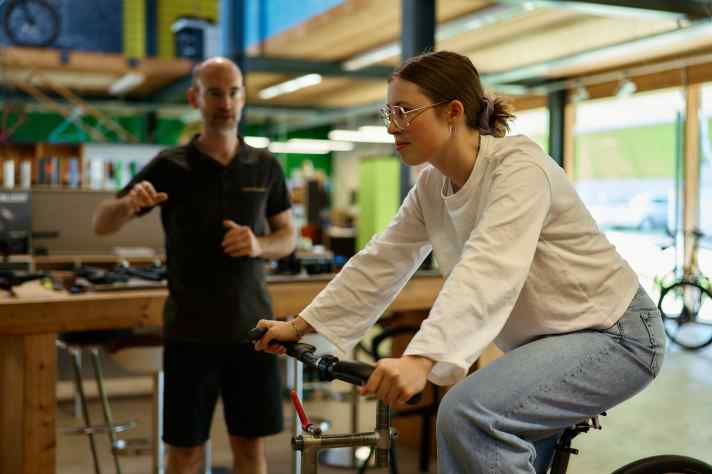 Each Velotraum bike can be customised to the rider on a measuring machine.