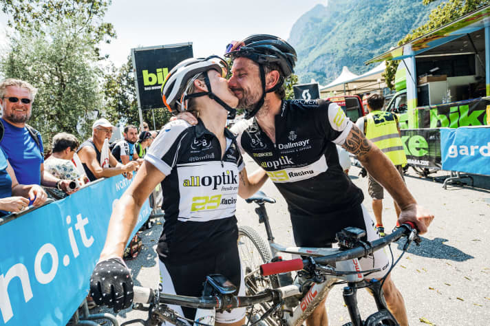  An event for life: Crossing the finish line at the BIKE Transalp. We present the individual stages of the 24th <a href="https://bike-transalp.de/" target="_blank" rel="noopener noreferrer nofollow">Maxxis BIKE Transalp</a> from Lienz to Lake Garda. If you want, you can download the route data onto your GPS device and ride the route at your own pace and whenever you want.