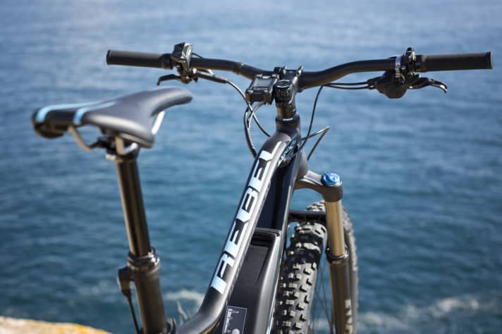   The front is a little high. You have to actively put weight on the front wheel, especially when cornering.