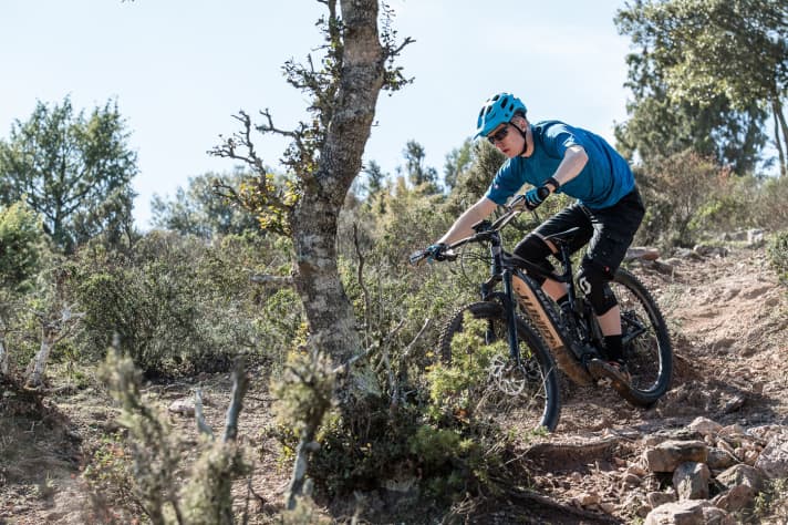   The Giant Full-E+ 0 SX Pro was convincing on the rocky trails of Corsica.