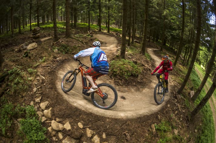  The radii of the berms are specially shaped for driving uphill.