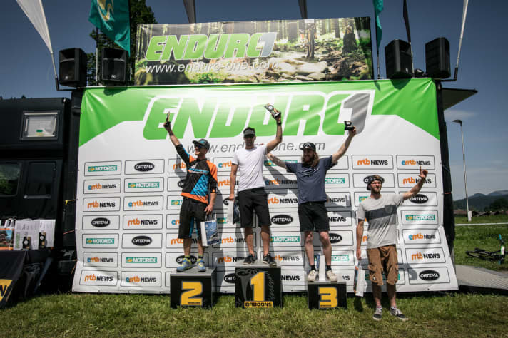   The fastest e-bikers of the weekend from left to right: Michael Tiegs, Walter Martinschitz, David Schmied and Philipp Ebener.