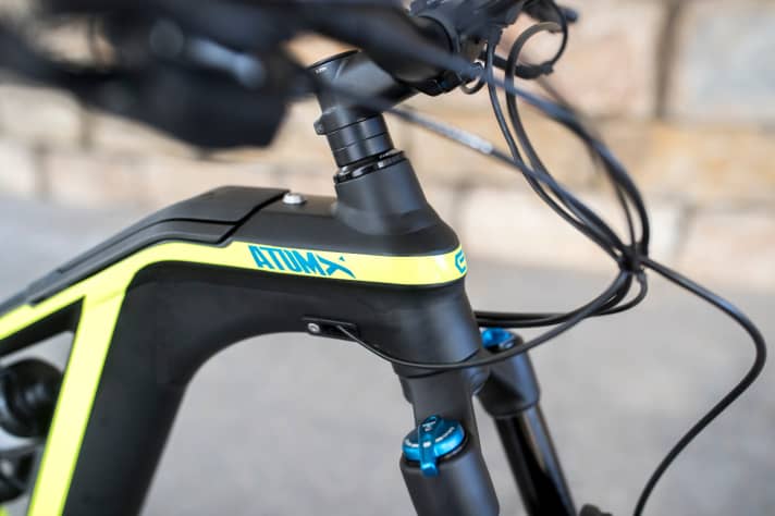   The top tube and down tube meet before the head tube.