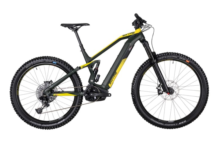   The freqz 3.0 is also equipped for tough terrain. Safety is ensured by the Schwalbe Magic Mary and Hans Dampf tyre combination, Magura's MT5 brakes with 200 mm discs and the Rockshox suspension. Gearing is 12-speed with Sram NX Eagle. 4999 or 5299 euros.