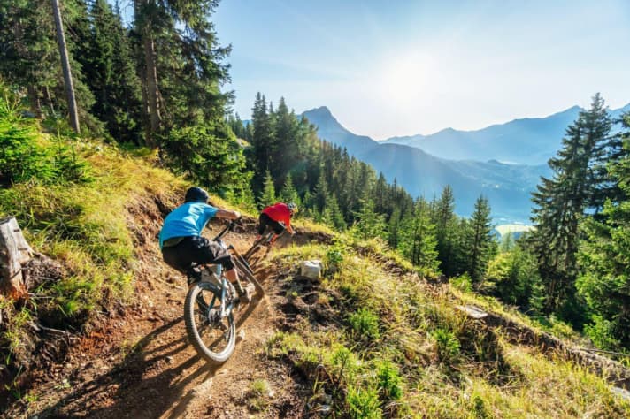   Bergkastel-Trail: Seltenheit am Reschen: eine Abfahrt für Einsteiger. Der Bergkastel-Trail erzeugt viel Flow. Weitere Flow-Strecken sind in Planung.
