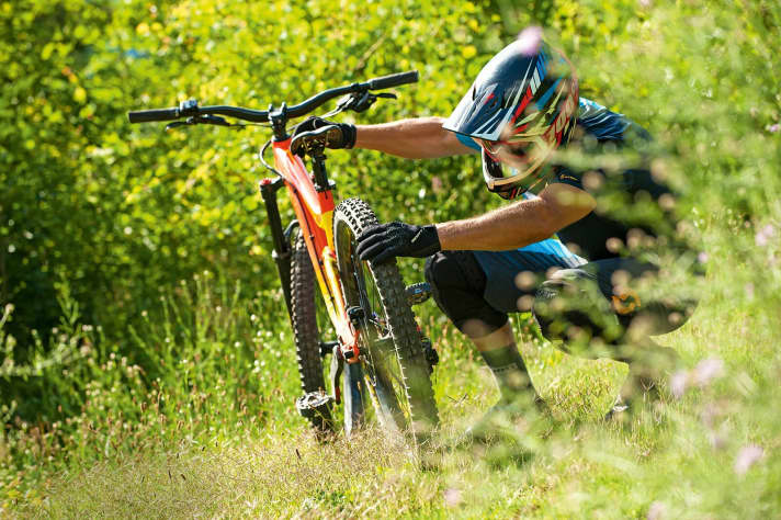   Noch alles gut oder schon eine Delle in der Felge? Je weiter der Druck gesenkt wurde, desto spannender wurde es.