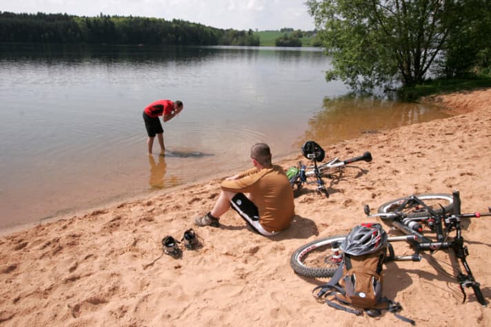   Karibik am Brombachsee – allerdings lockt das im Sommer massenhaft Badebesucher.