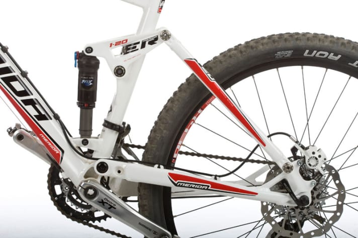   With 120 millimetres of travel, the One Twenty serves a large target group. The shock has a platform for a smoother rear uphill.
