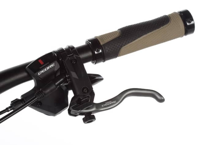   BMC: Shimano's Deore groupset looks high quality, the levers feel good in the hand. Braking performance ok.
