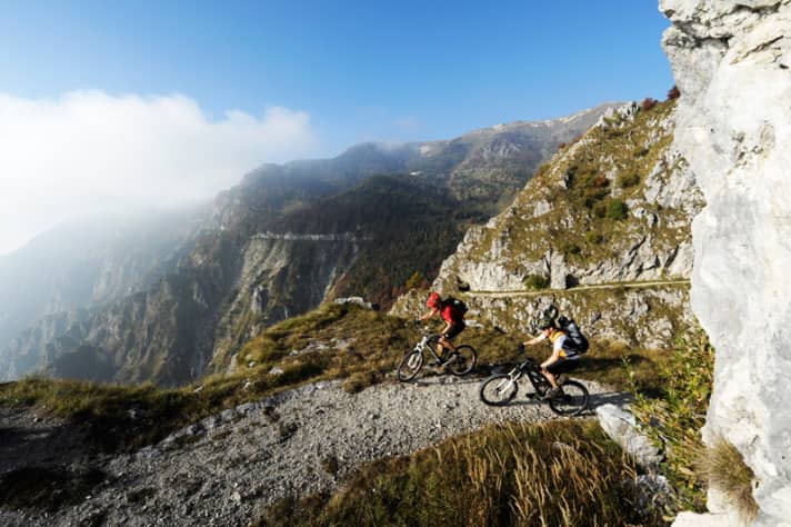   Der Sentiero 152 unterhalb des Monte Boccaor: die etwas einfachere Variante zum berühmten 153er.