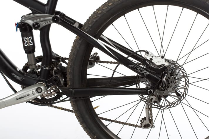   Im Gegensatz zum Modell Stumpjumper ist der FSR-Hinterbau nicht antriebsneutral.