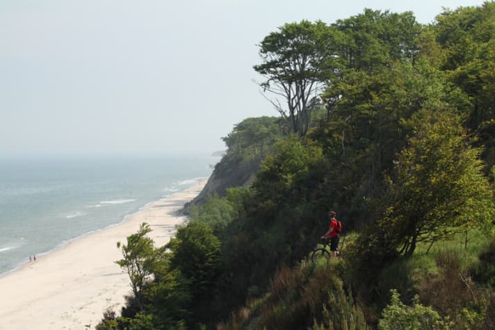   Wolin's coast: the forest and trail suddenly break off abruptly. But with a dream view.