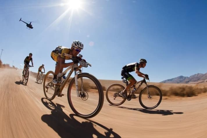   Burry Stander (in the foreground) at the Absa Cape Epic 2012.