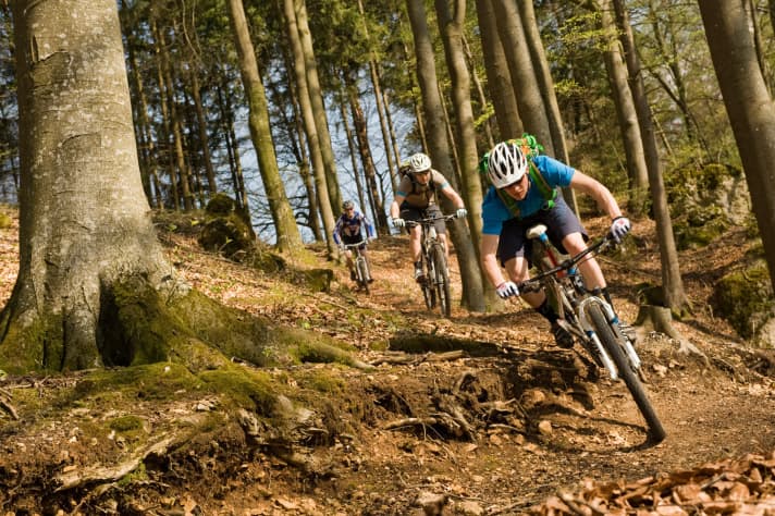   Forest single trails up and down, that's what awaits you on the Jura Trail.