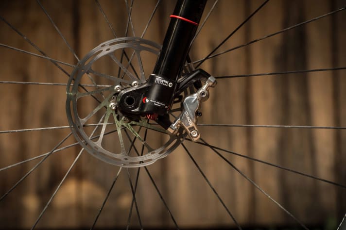   The Guide's four-piston caliper was taken over from the previous Trail brake.