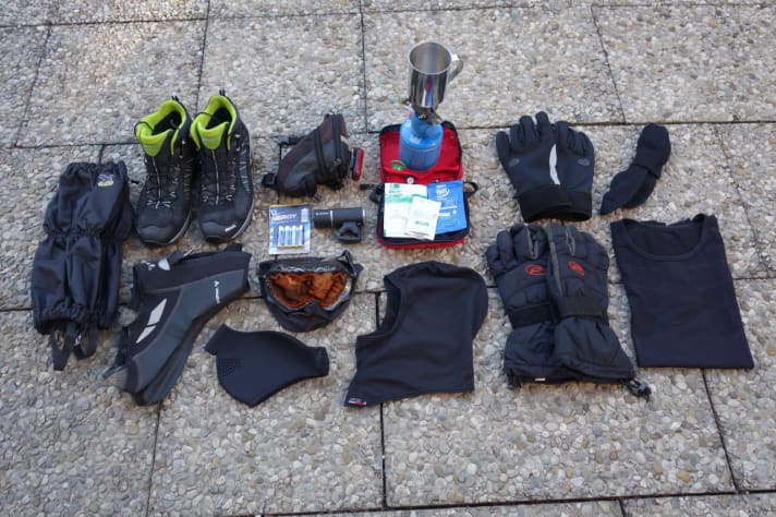   If you want to ride through the snow on a mountain bike, you need special equipment. You should have these things with you.