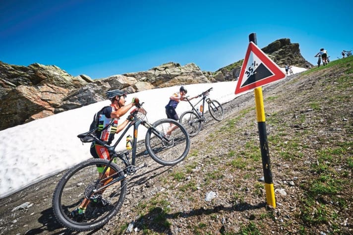   Nach der 35-Prozent-Rampe lockt die Aussicht über die komplette Gletscherlinie des Zillertals.