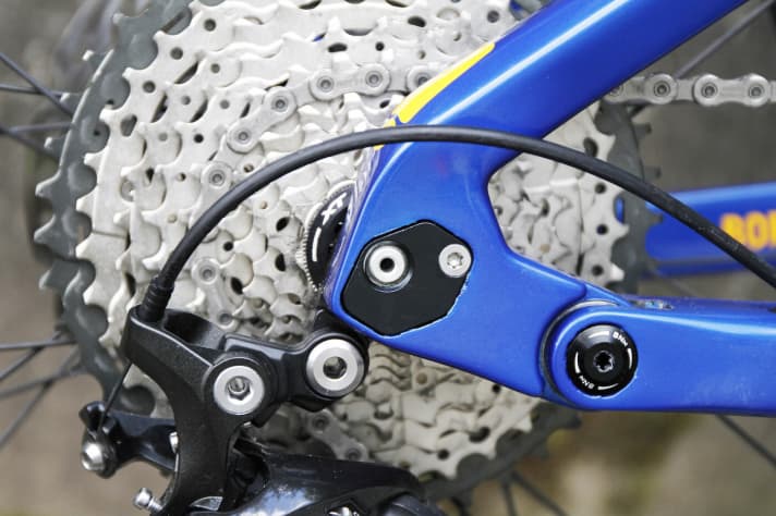   The chip with which the chainstay length can be adjusted to the tyre size.