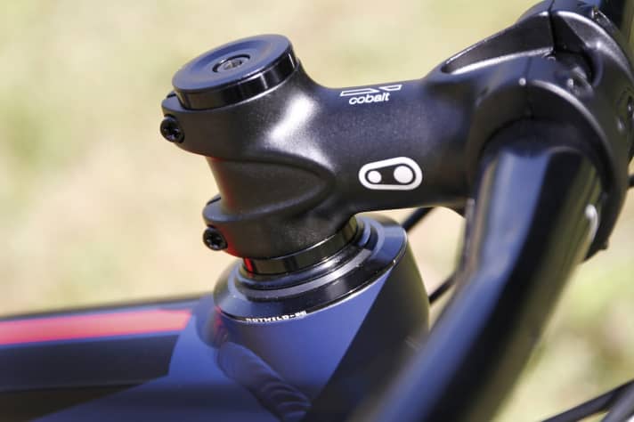   Anderes Bike, gleiches Steuerrohr und gleiche Verstellmöglichkeiten: drei Lenkwinkel-Einstellungen sind möglich.