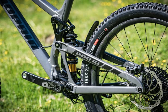   Der bewährte PRO10-Hinterbau kommt auch im neuen Propain Spindrift zum Einsatz.