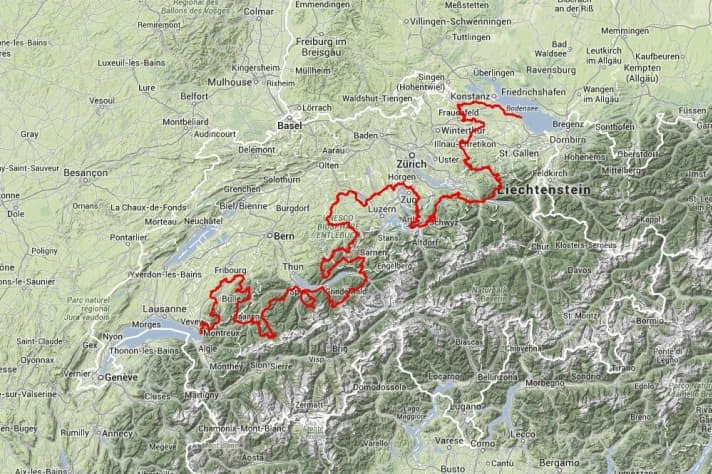   Switzerland-Cross: Here is the approximate route planning of the Navad-1000. Only the participants will know the exact route data.