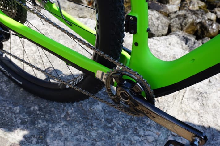  The Psycho Path frame can also be fitted with mechanical double gears and Shimano's electronic Di2.