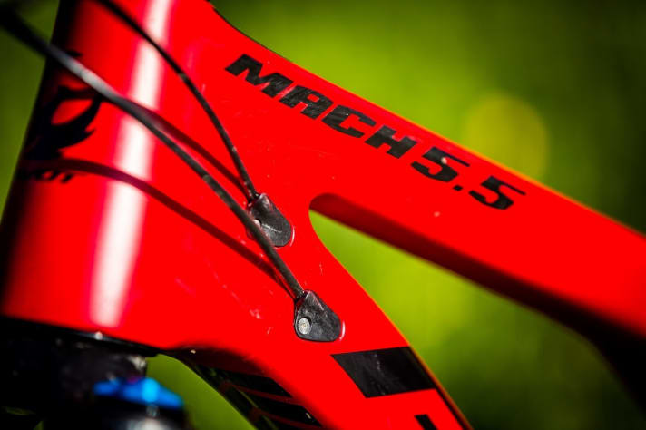   Um das Leben für Mechaniker leichter zu machen, sind die Zugausgänge der innenverlegten Schalt- und Bremszüge relativ groß gestaltet, schmiegen sich aber formschön an den Rahmen an.