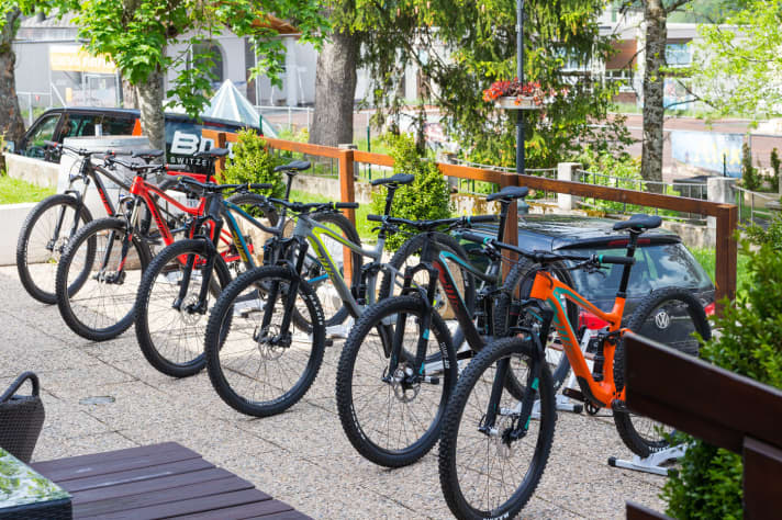   Die Speedfox-Modelle mit Carbon-Rahmen verfügen ebenfalls über die Trailsync-Technologie. Die Alu-Versionen stehen mit herkömmlichen Stützen beim Händler.