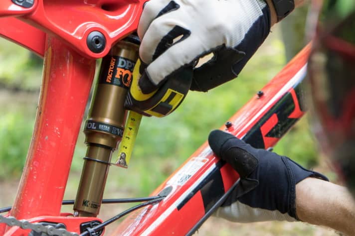   Is the sag correct? You should ride 25-30 per cent negative suspension travel.
