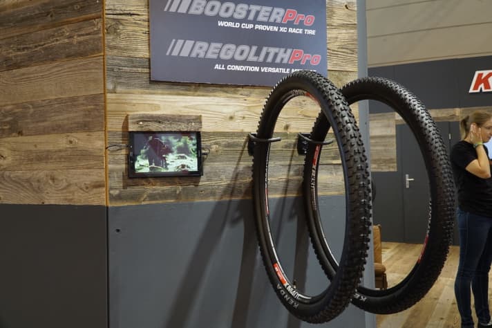   With the Booster Pro (pictured right) and the Regolith Pro, Kenda is launching a new race tyre and a touring tyre in the Nobby Nic class.