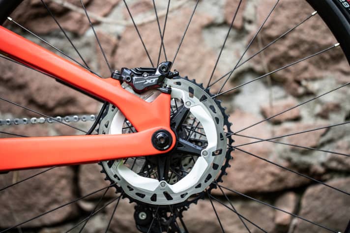   The four-piston brakes are aimed at heavy riders and enduro bikers.