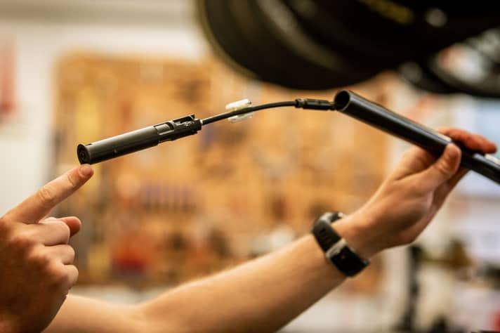   A screw on the hydraulic unit in each handlebar end is used to bleed the brake in the same way as any other Maruga MT brake.