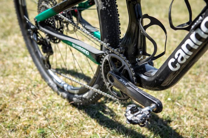   Das Race-Bike von Manuel Fumic schaltet mit Shimanos XTR-Gruppe.