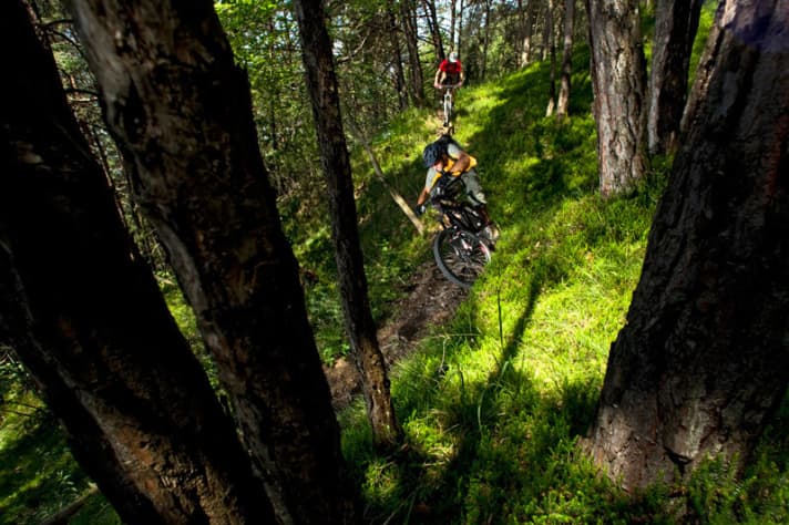   Harald and Gerhard on the trails on the Zirlerberg.