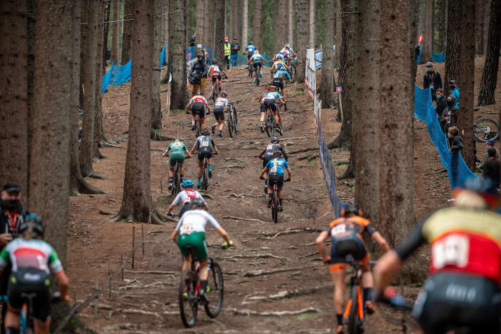   Slippery rock gardens and wet roots: the course in Nove Mesto was as tough uphill as it was downhill.
