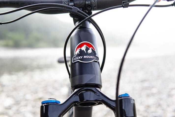   Did you know? Rocky Mountain wird 2022 40 Jahre alt! Klar, dass zu diesem Anlass das Steuerrohr-Emblem besonders prunkvoll daherkommt.