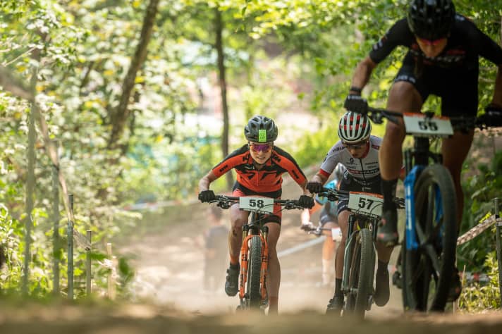   Leonie Daubermann supposedly had no intention of racing away from the competition from the start to the finish. But it turned out that way.