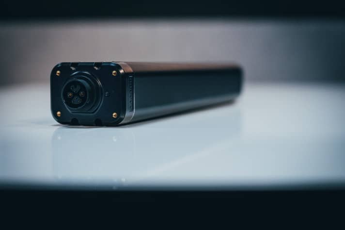 360 watt hours at 1880 grams. The battery in the Trek Fuel EXe is compact and lightweight.