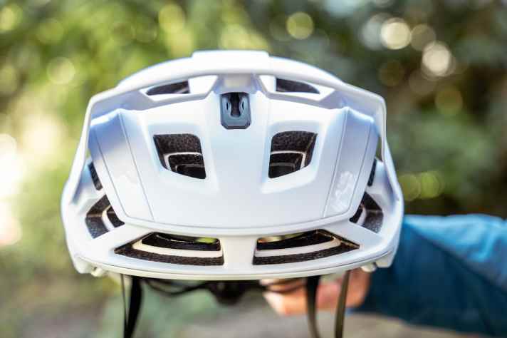 The visor can be adjusted in three stages. The notches are a little hard, so you need both hands to adjust it while riding