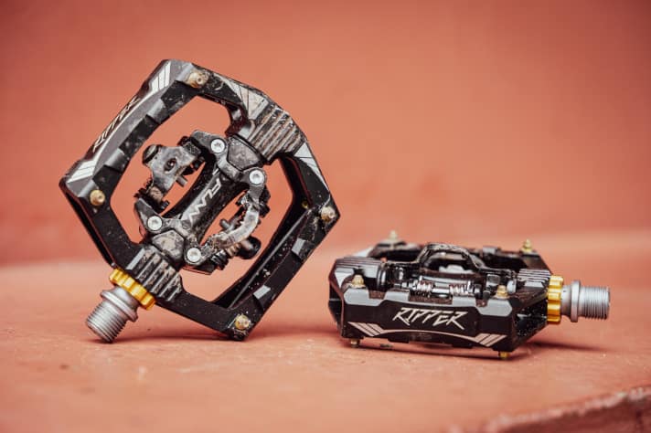 Fat pedal cage and bombproof fit - the Ripper from Funn is a real hardcore pedal, but too much of a good thing for normal trail use.