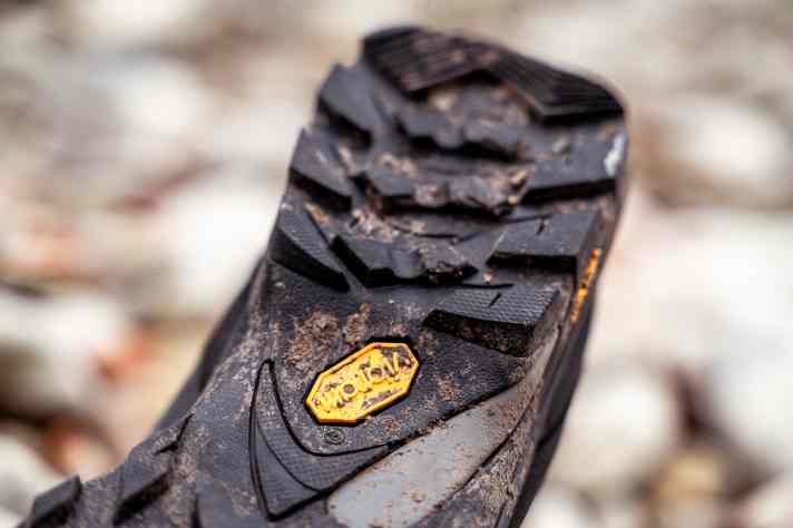 The all-terrain performance doesn't come from anywhere, but from the really grippy Vibram sole
