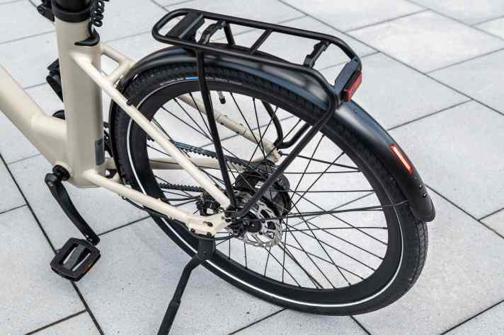 Der Mivice-Nabenmotor überzeugt, Wartungsarmut gibt’s durch den Riemen und nur einen Gang.