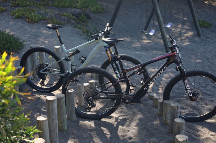 Ungleiche Spielgefährten mit gleichem Rahmen: Das Specialized Epic und Epic Epic Evo 2024 teilen sich eine Rahmenplattform.