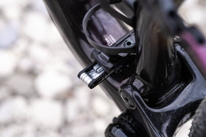 Always with you: A small multitool sits under one of the two bottle cages of the new Specialized Epic.