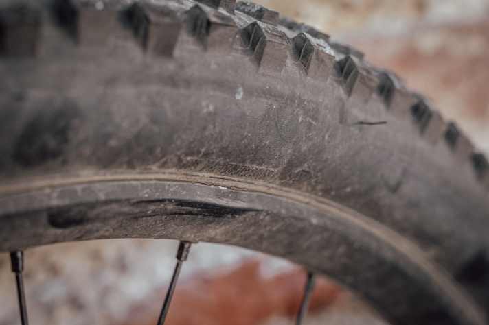 Oh no! First ride and already a huge dent in the rim. That's it for tubeless for now!